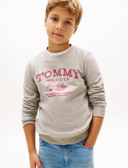 Tommy Hilfiger Tommy Faded Print Sweatshirt Grey 128