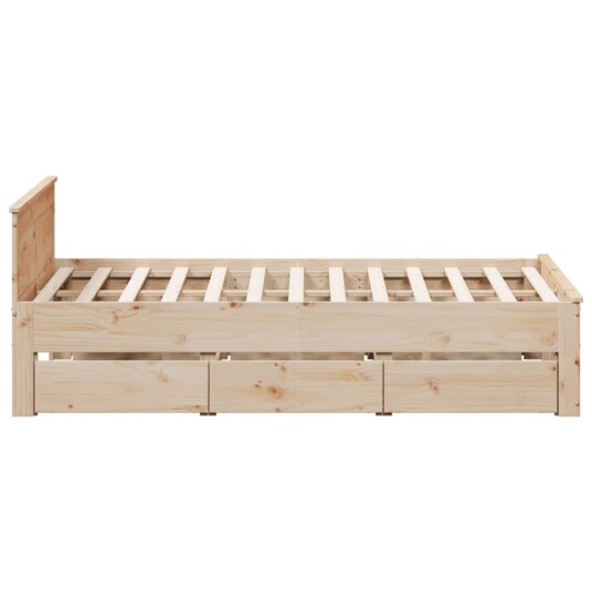Sengeramme uten madrass med hodegavl 140x200 cm heltre furu