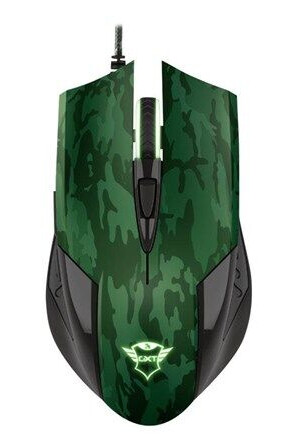 Trust Gaming GXT 781 Rixa Camo Gaming Mouse & Mouse Pad - Mus - Optisk - 6 - Grønn