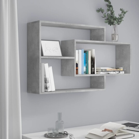 vidaXL Vegghyller betonggr? 104x20x58,5 cm sponplate