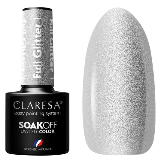 Claresa Nail Polish Hybrid Soak Off Full Glitter 01 5ml Claresa Nail Polish Hybrid Soak Off Full Glitter 01 5ml