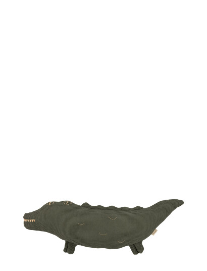 NOBODINOZ Wabi Sabi Crocodile Cushion 72X22X10 - Khaki green - ONE SIZE