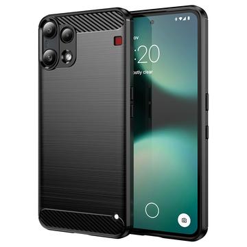 Nothing Phone 3a Lite Børstet TPU deksel karbonfiber Svart