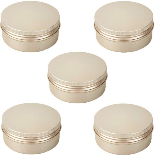 INF Aluminiumsboks med skrulokk 10 ml 5-pak Gull