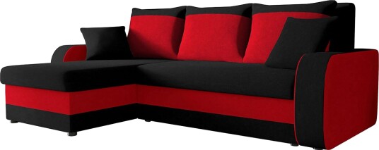 Alvared 3 seters Hjørnesovesofa Universal   Grå/Rød