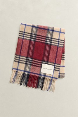 Gant Checked Wool Scarf Burgundy ONE SIZE Gant Checked Wool Scarf Burgundy ONE SIZE