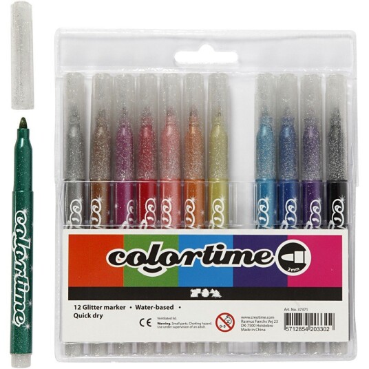 Cc Colortime Glittertusj - 12-pakning