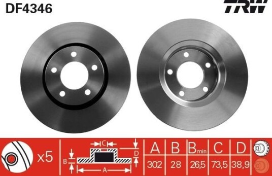 Bremseskive TRW DF4346