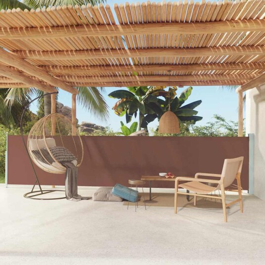 vidaXL Uttrekkbar sidemarkise 117x600 cm brun