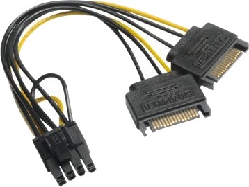 Akasa Strømadapter SATA til 8-pins PCIe 6+2 Hunn 15 cm Akasa Strømadapter SATA til 8-pins PCIe 6+2 Hunn 15 cm