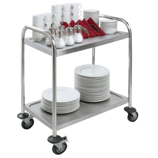 PULSIVA Serveringsvogn Smart 2 hyller; 41x71x81 cm BxDxH; Sølvfarge