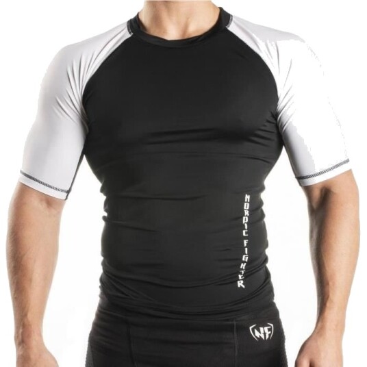 Nordic Fighter Rashguard Medium Sleeve Løpetrøyer Black/White L