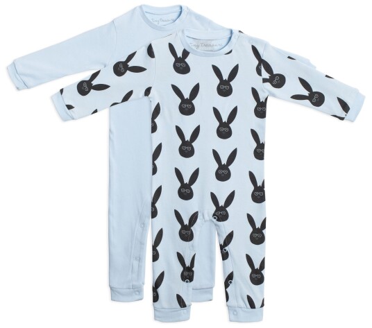 Tiny Treasure Maxime Jumpsuit 2-pack Baby Blue 62 Tiny Treasure Maxime Jumpsuit 2-pack Baby Blue 62