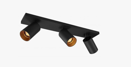 NorDesign OZ K3 taklampe med 3 spotter - Svart/gull NorDesign OZ K3 taklampe med 3 spotter - Svart/gull