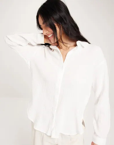 JDY - Hvit - Jdytheis Life L/S Loose Shirt Wvn N