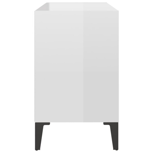 vidaXL TV-benk med metallben høyglans hvit 69,5x30x50 cm