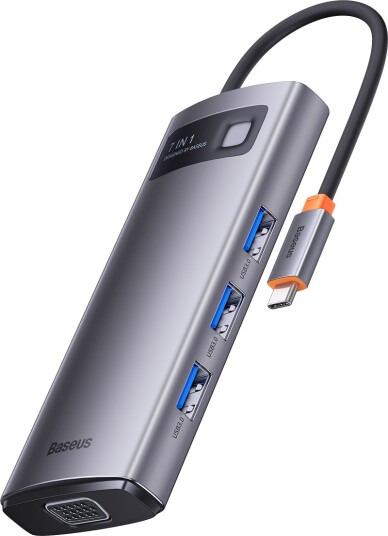 Baseus Metal Gleam 7in1 USB C Hub grå WKWG040013 Baseus Metal Gleam 7in1 USB C Hub grå WKWG040013