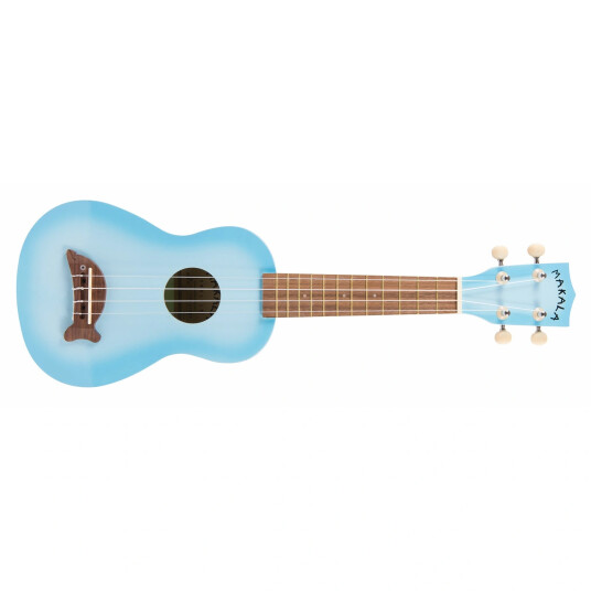 Kala Makala Dolphin Mk-Sd-Lblburst Light Blue Burst Soprano Ukulele Med Bag