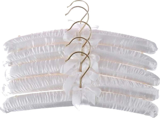 5x polstrede kleshengere - satengmateriale 5x polstrede kleshengere - satengmateriale