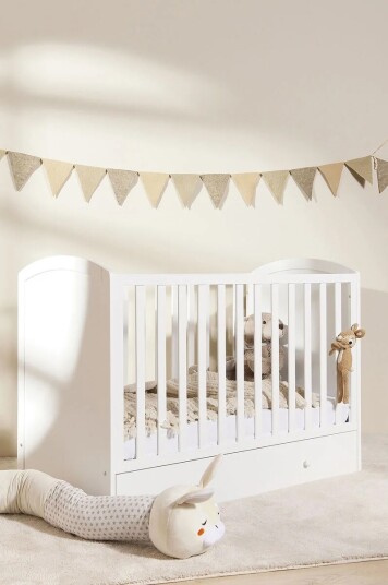 JLY ALVA Lux Sprinkelseng med Skuffer Hvit &  BabyMatex Madrass