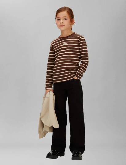 Calvin Klein Yd Stripe L/S T Shirt Brown 164