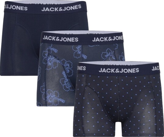 Jack & Jones Jacanthony Print Trunks 3 Pack Noos Navy XXL
