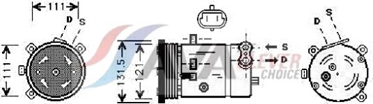 AVA COOLING SYSTEMS DWAK038 AC-kompressor
