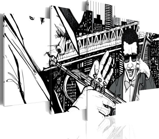 Bilde Jazzkonsert New York Skyskraper 5 Stk 200x100 Artgeist sp. z o. o.