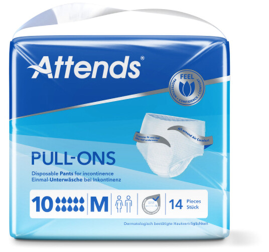 Attends Pull-Ons 10 buksebleie, Medium, 14 stk