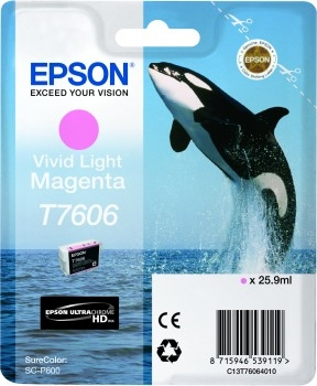 Epson Blekk T7606 Vivid Light Magenta Lyst magenta blekk til Epson P600