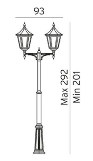 Norlys Modena Utendørs Parklampe 2 Lyktehoder Hvit, Ingen