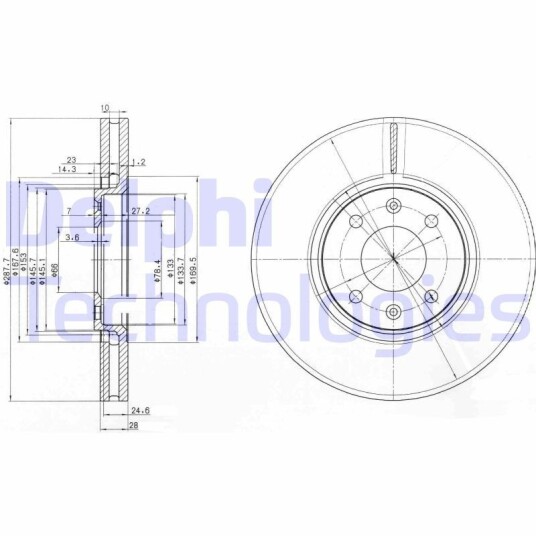 Bremseskive DELPHI BG3675