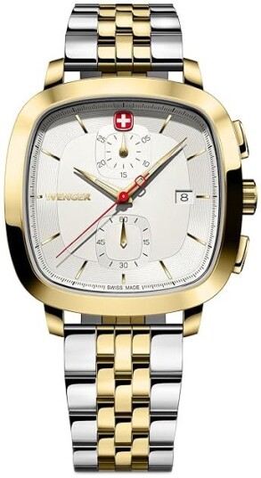 Wenger Herreklokke 01.1933.107 Vintage Hvit/Gulltonet stål Wenger Herreklokke 01.1933.107 Vintage Hvit/Gulltonet stål