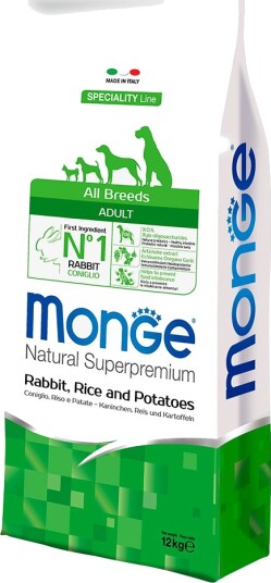Monge Superpremium Dog Tørrfôr Superpremium Kanin Ris Og Poteter 12 kg Monge Superpremium Dog Tørrfôr Superpremium Kanin Ris Og Poteter 12 kg