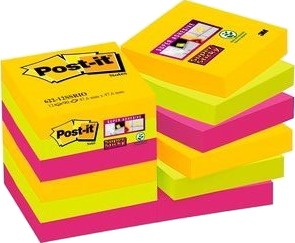 3M 62212Sr Firkant Grønn Rosa Gult Papir 48 Mm 48 Mm 90 Ark