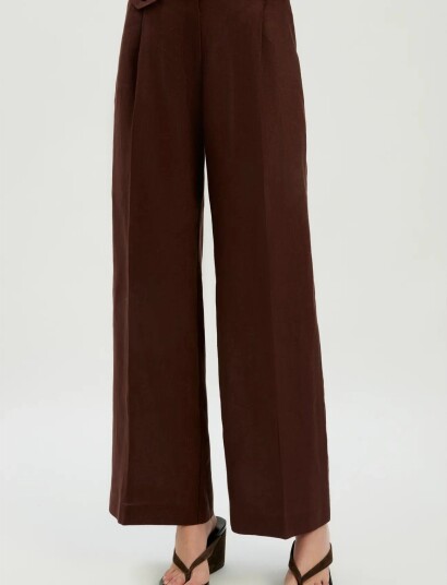 Bardot Geordy Hipster Linen Pant Brown 36 Bardot Geordy Hipster Linen Pant Brown 36