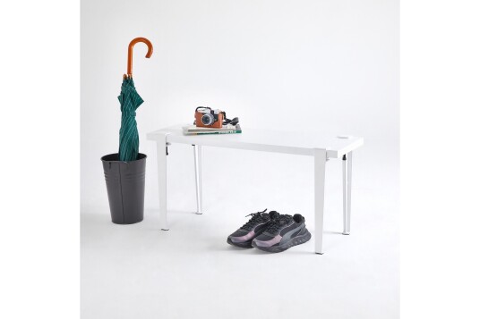 Khalkeus Benk 90x30 cm Hvit Hanah Home