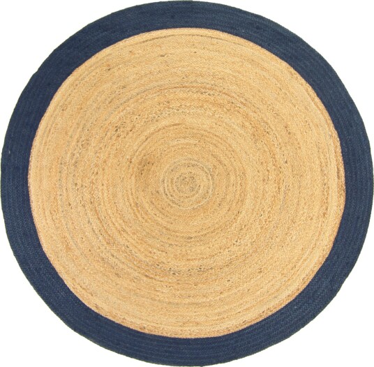 Runde tepper Taki jute/blå Størrelse: Ø 160 cm Runde tepper Taki jute/blå Størrelse: Ø 160 cm