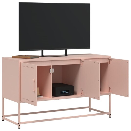 TV-benk rosa 100,5x39x60,5 cm stål 846477