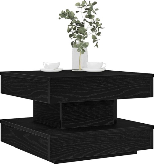 Salongbord 360 graders roterbart svart 50x50x34,5 cm