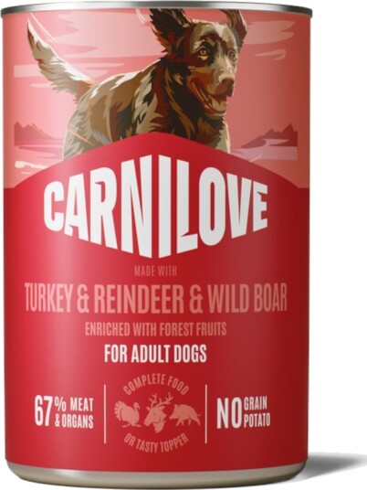 Carnilove Dog Paté Våtfôr Kalkun Rein & Villsvin 24x400g