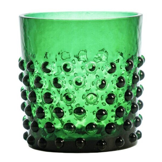 Klimchi   Hobnail vannglass 15 cl mørk grønn