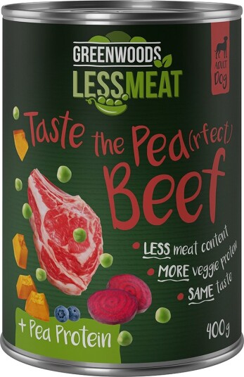 Greenwoods Våtfôr Less Meat Peas Med Erter Storfe 6 X 400 G