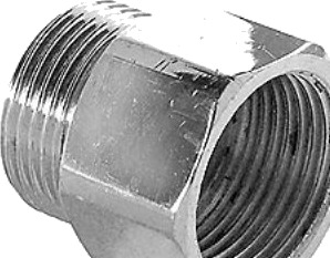 Spidsmuffe Messing 1/2" X 3/8" Forkromet