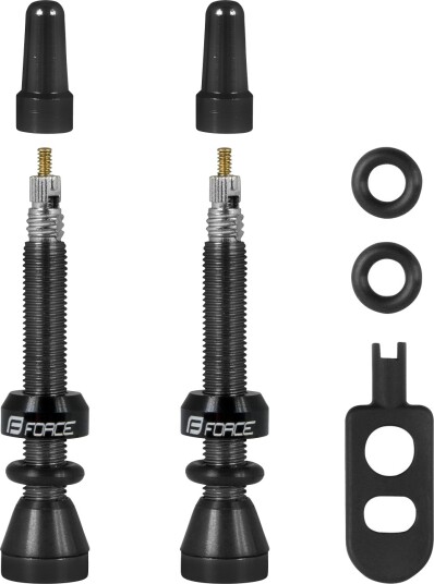 Force ventil sett til tubeless Sort
