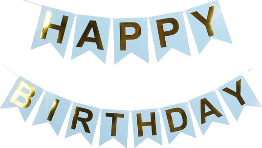 Hisab Joker Vimpelgirlander Happy Birthday Lyseblå 70644