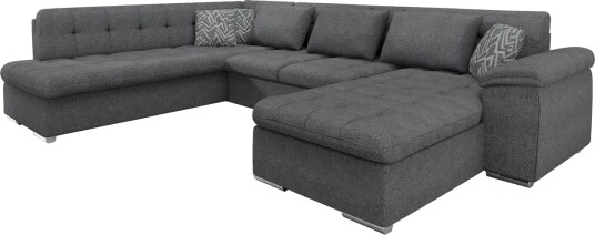 Dynir Sofa med Sjeselong og Divan 4 seter   Mørk grå/Lys grå