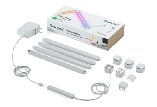 Nanoleaf Lines 90 Degress Smarter Kit - Trådløst lyssett - LED x 4 - 2 W - RGBW-lys - 1200-6500 K - linje