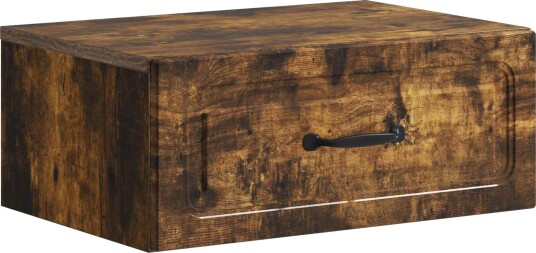 Vegghengt Nattbord Røkt Eik 49 x 34,5 x 20 cm Konstruert tre