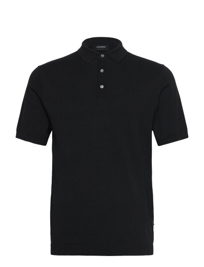 Lindbergh Polo S/S With Buttons - Black - S Lindbergh Polo S/S With Buttons - Black - S